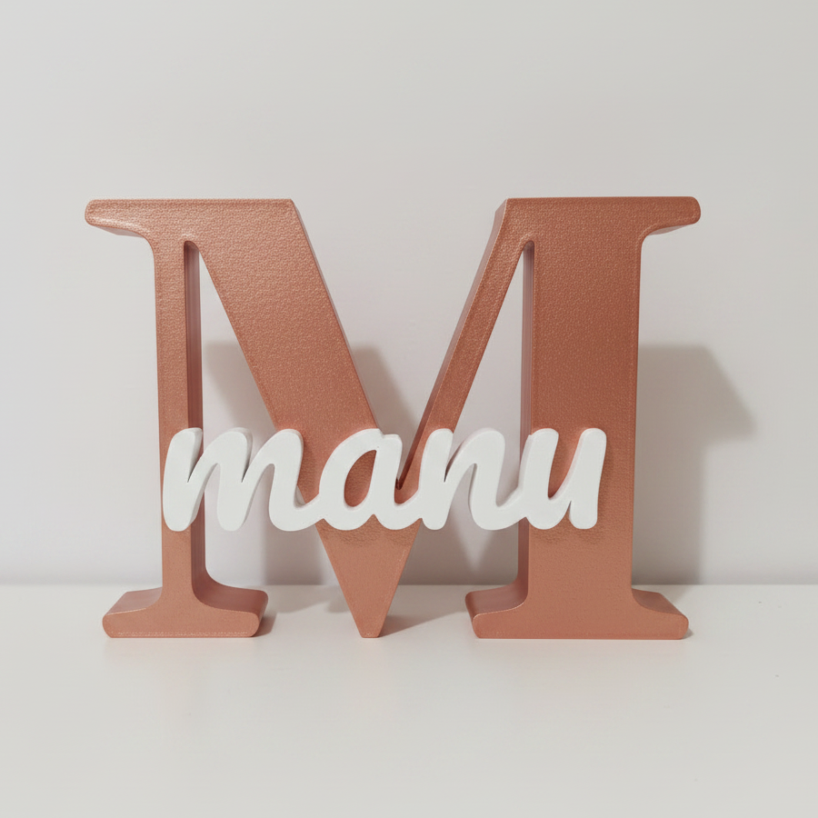 🔤 Letra Decorativa Personalizada com Nome - Impressão 3D Dual-Tone