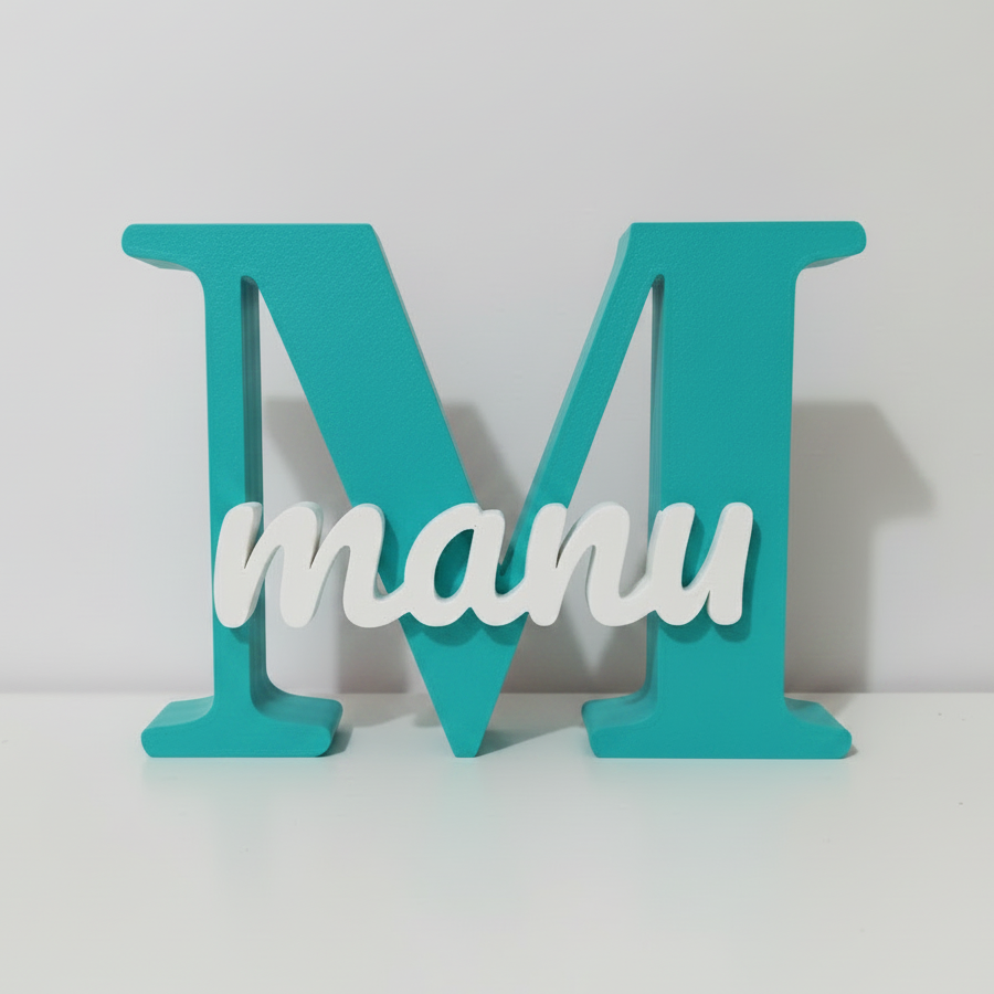 🔤 Letra Decorativa Personalizada com Nome - Impressão 3D Dual-Tone