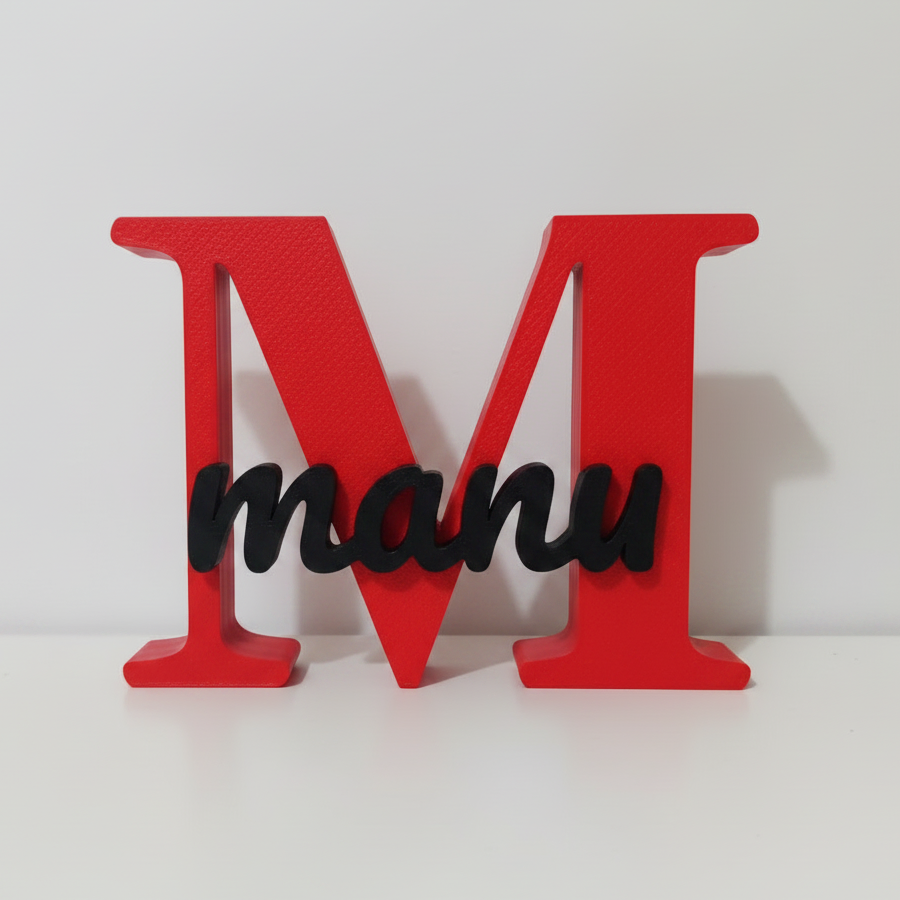🔤 Letra Decorativa Personalizada com Nome - Impressão 3D Dual-Tone