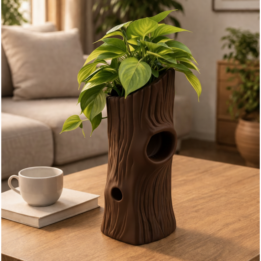 Vaso Decorativo Tronco Orgânico para Plantas | Design Premium Moderno
