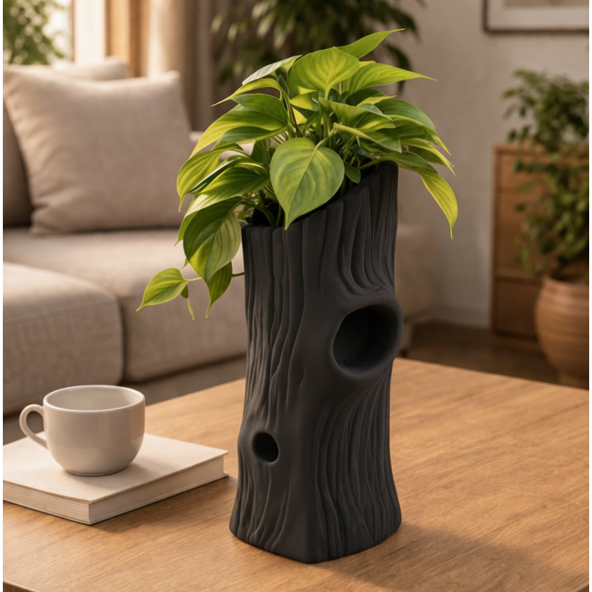 Vaso Decorativo Tronco Orgânico para Plantas | Design Premium Moderno
