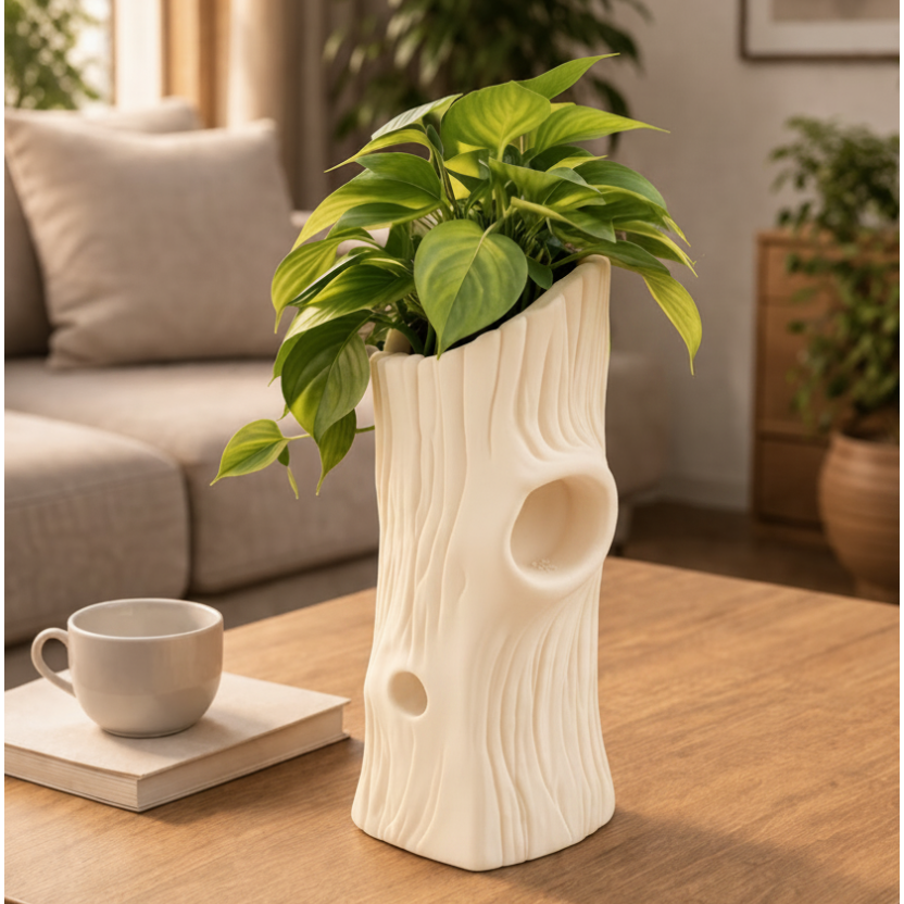 Vaso Decorativo Tronco Orgânico para Plantas | Design Premium Moderno