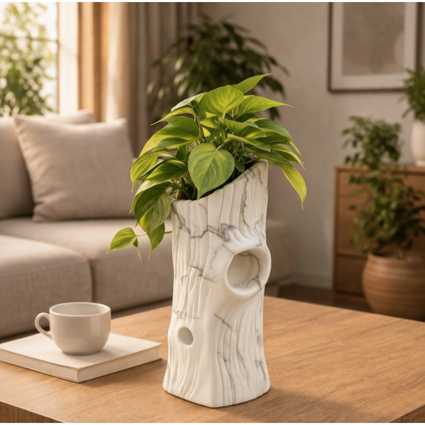 Vaso Decorativo Tronco Orgânico para Plantas | Design Premium Moderno