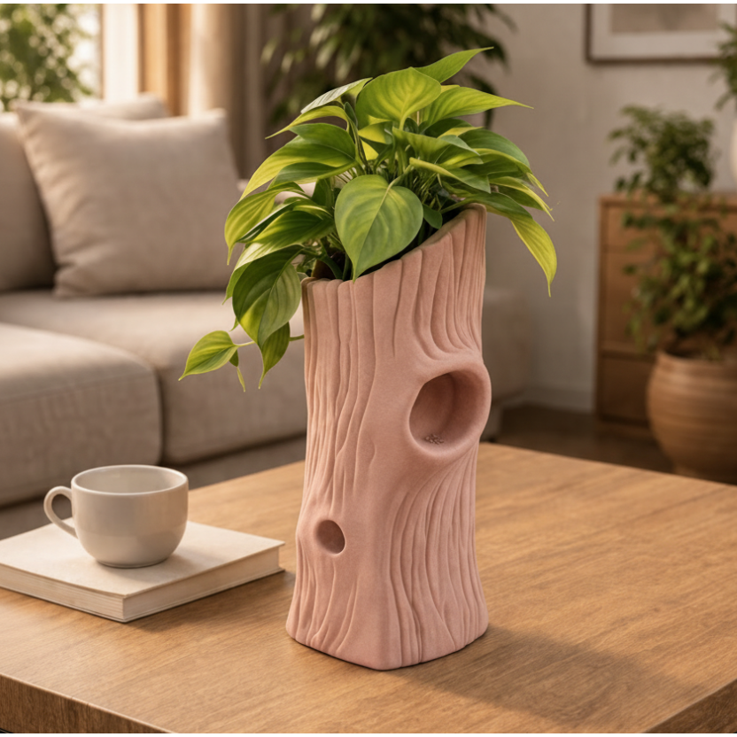 Vaso Decorativo Tronco Orgânico para Plantas | Design Premium Moderno