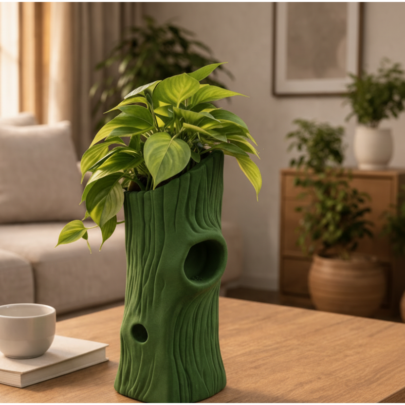 Vaso Decorativo Tronco Orgânico para Plantas | Design Premium Moderno